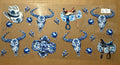 Cowboy hats, Bull Skeleton